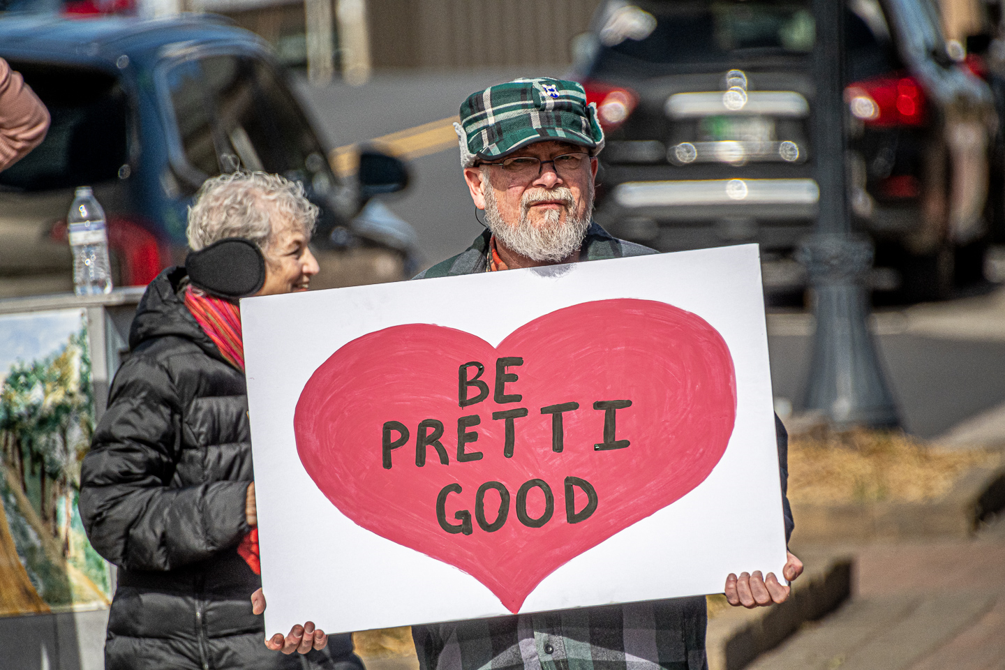 Community members at a rally